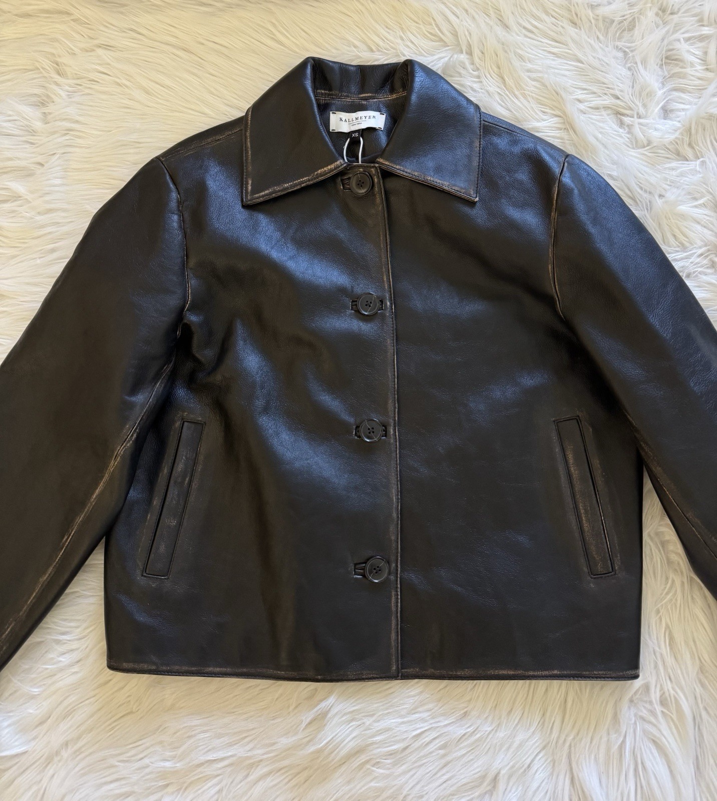Kallmeyer New Remi Cropped Jacket Leather Black Distressed XS