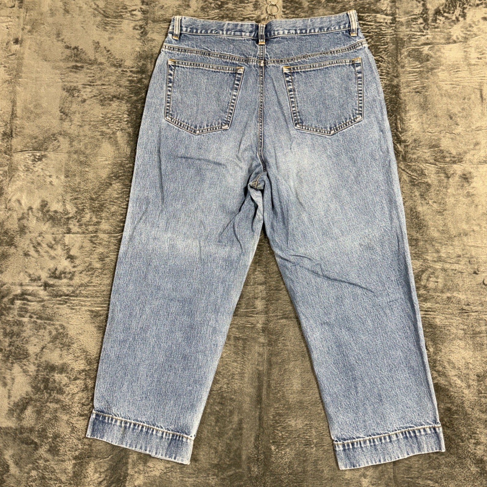 Eddie Bauer Woman’s Blue Straight Leg High Waisted Cotton Jeans Size 12