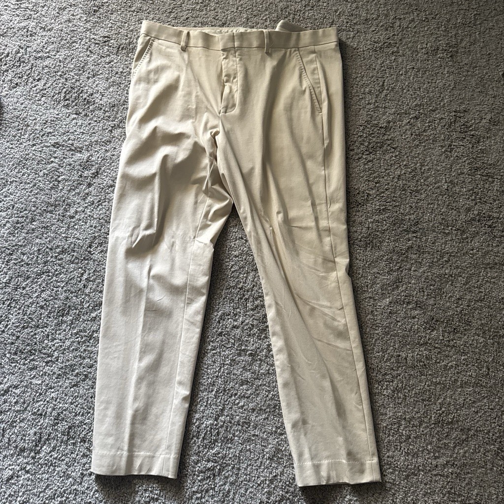 Murano Men’s Beige Dress Pants Relaxed Fit Flat Front Solid Waist 40