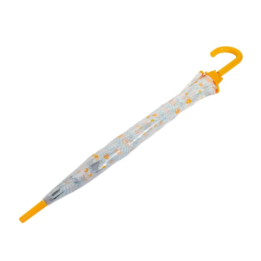 Bubble Daisy Bell Bubble Umbrella – Clear: Auto-Open, Plastic Handle, Floral