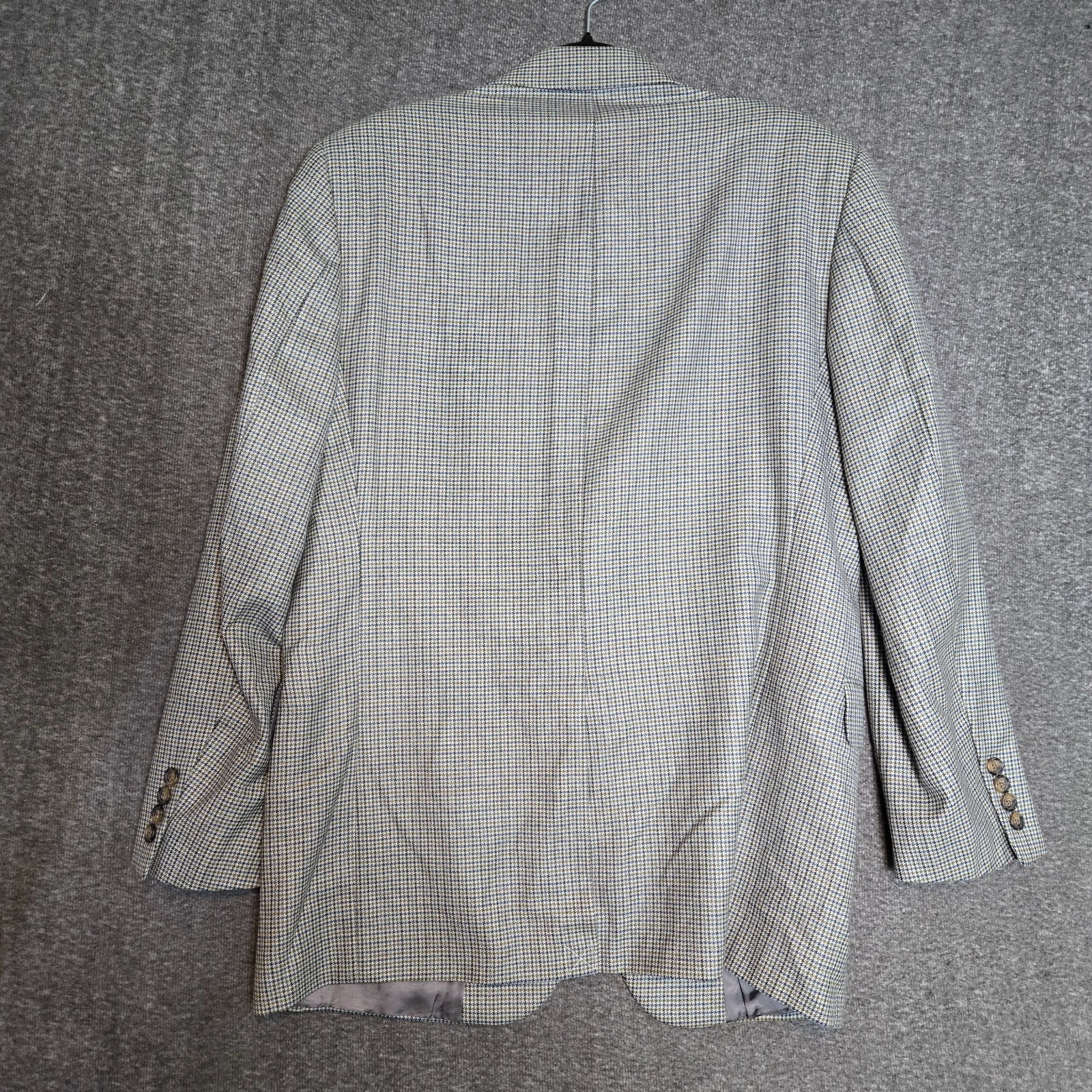 Brooks Brothers 1818 Mens Gray Houndstooth Suit Jacket Blazer 100% Wool 40R