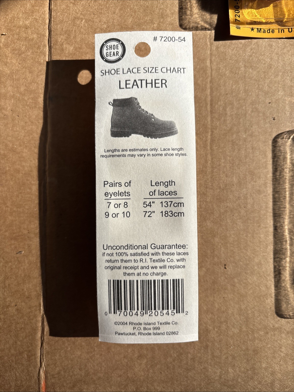 Rawhide Leather 54 Inch Shoelaces, Genuine, Leather Made In The Usa Set Of Six