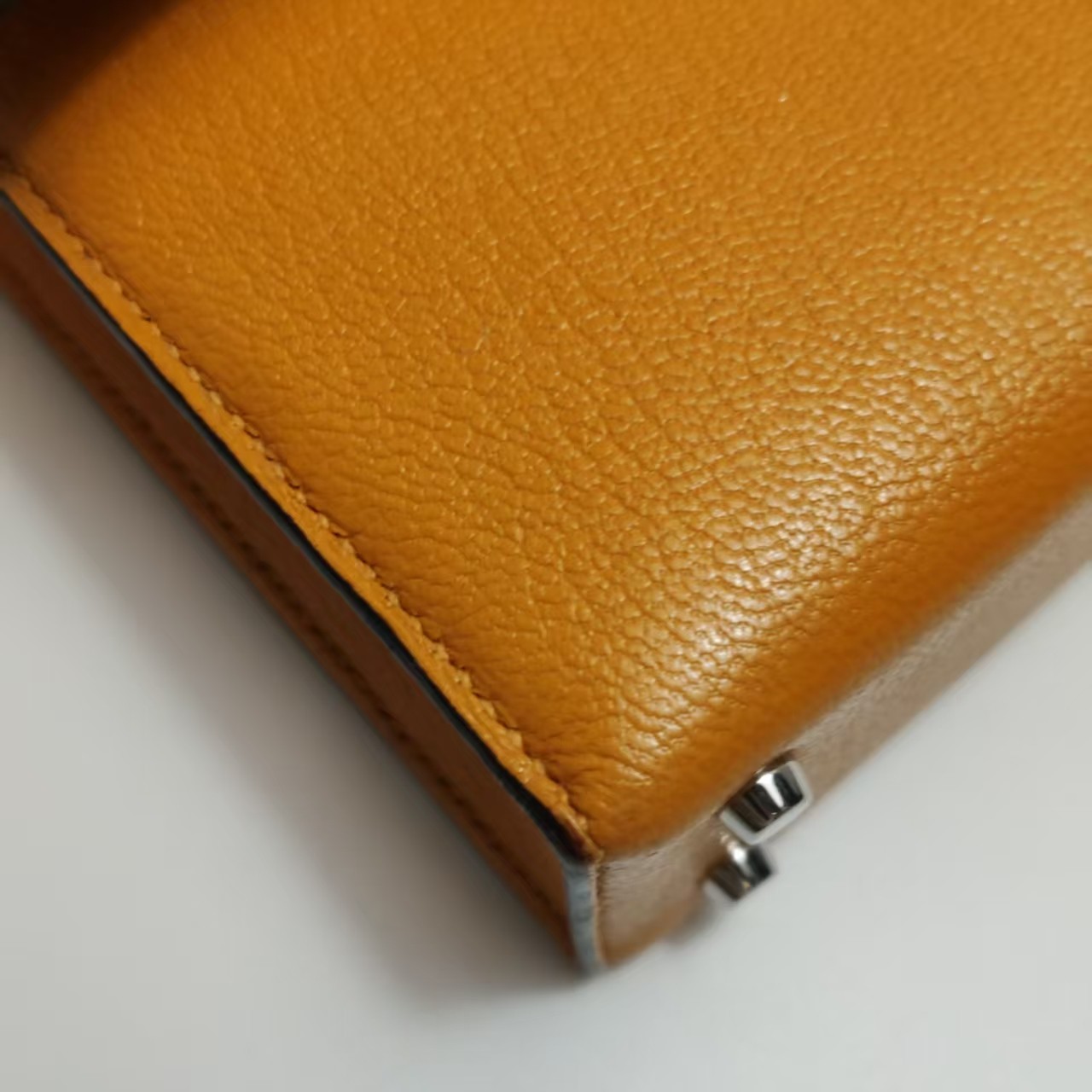 Hermes Verrou Mini 17 Chevre Mysore Soleil 9H Yellow Silver Hardware PHW Auth