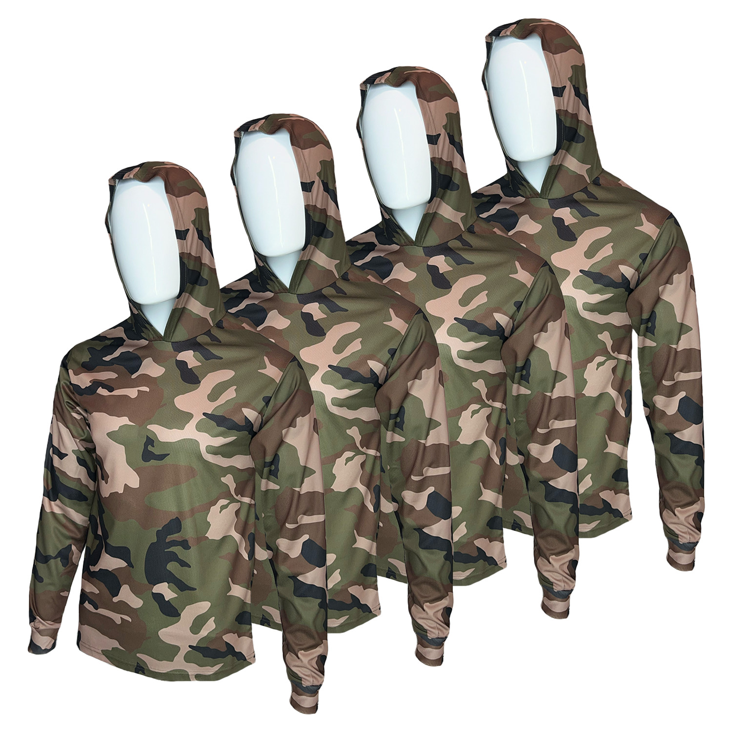 4 PACK – Hi Visibility ultra light weight Long sleeve hoodie / polyester birdeye