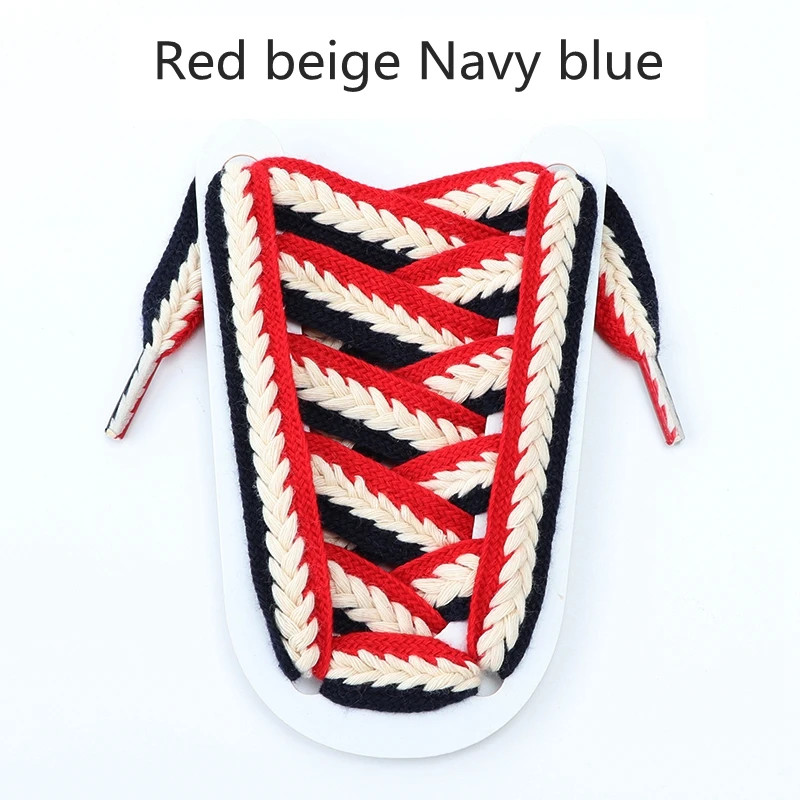 Flat Wheat Ear Shoelaces for Sneakers Twist Braids Marshmallow Colorful Shoelace