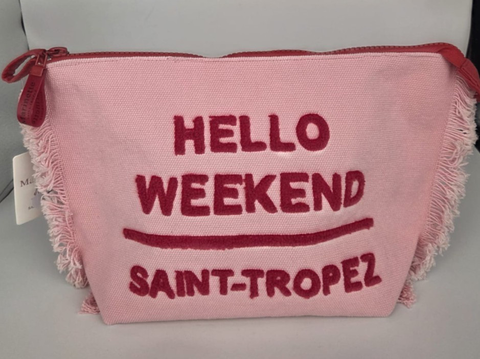 Marinette Saint-Tropez Women’s Necessary Pure Cotton Pink Fringe Bag