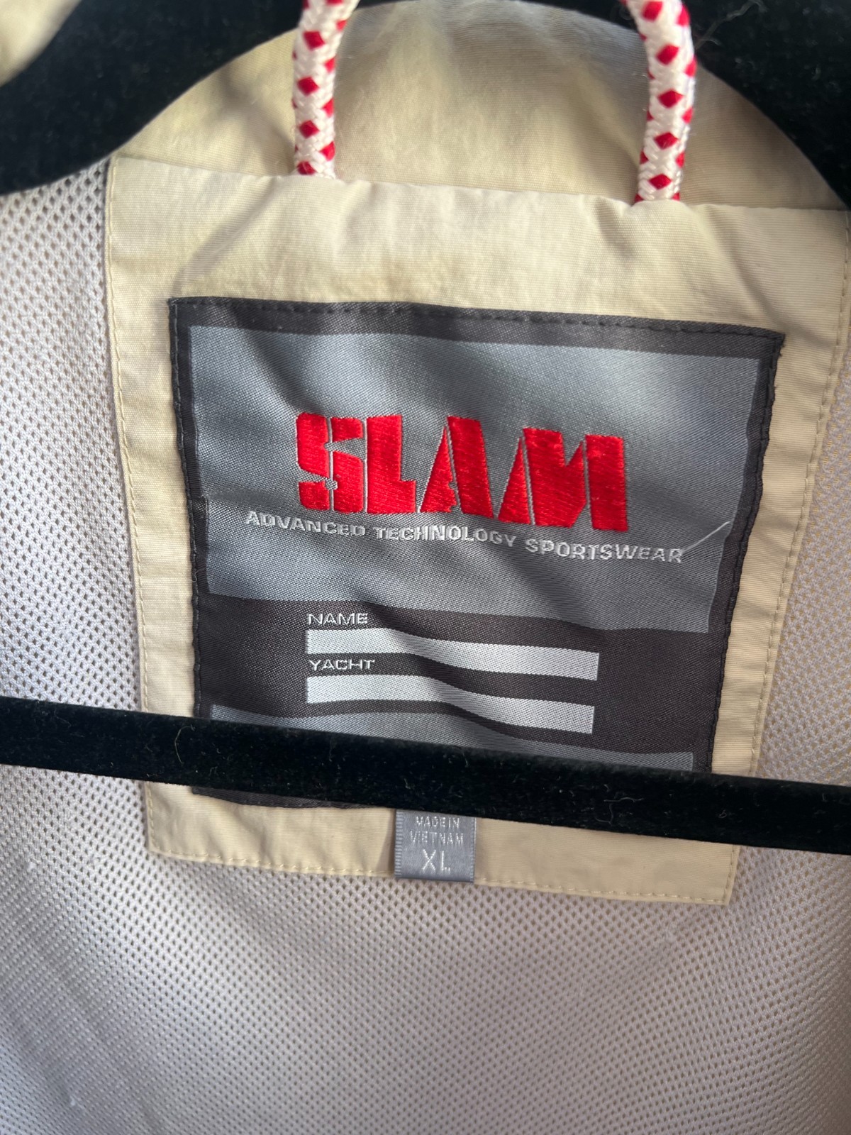 SLAM Sailing Jacket Mens XL Beige Full Zip FIV Official Supplier Mesh Lined