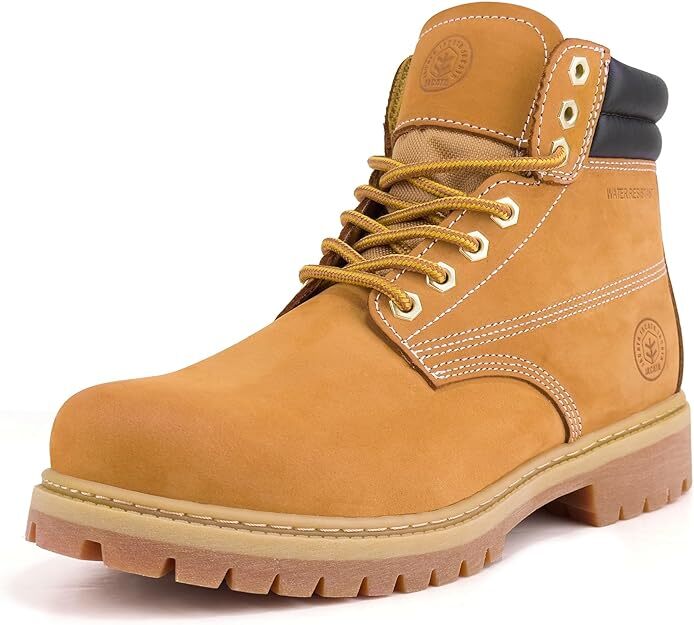 Jacata Men’s Winter Snow Work Boots Shoes 6″ Premium Waterproof Leather 8601
