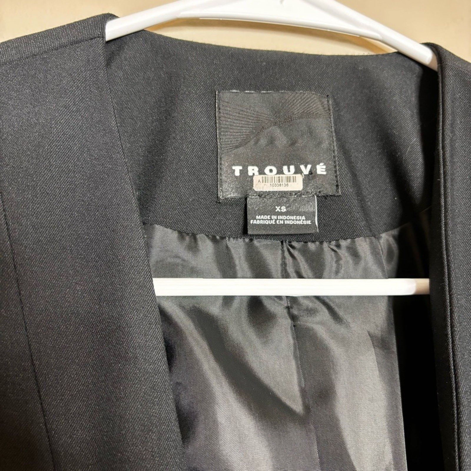 Trouvé Draping Open Asymmetrical Black Blazer Size XS