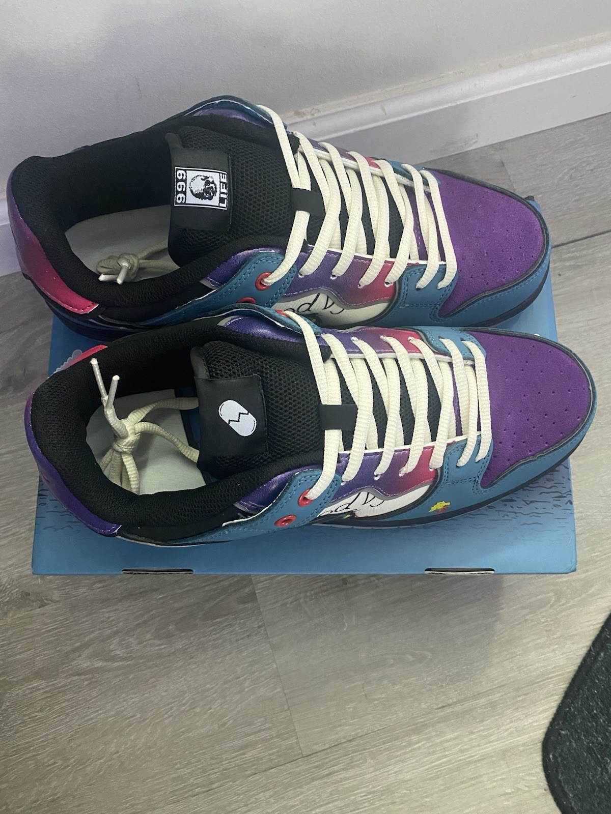 Juice WRLD Limited Edition Low Top Lace-Up Athletic Sneakers Blue Purple