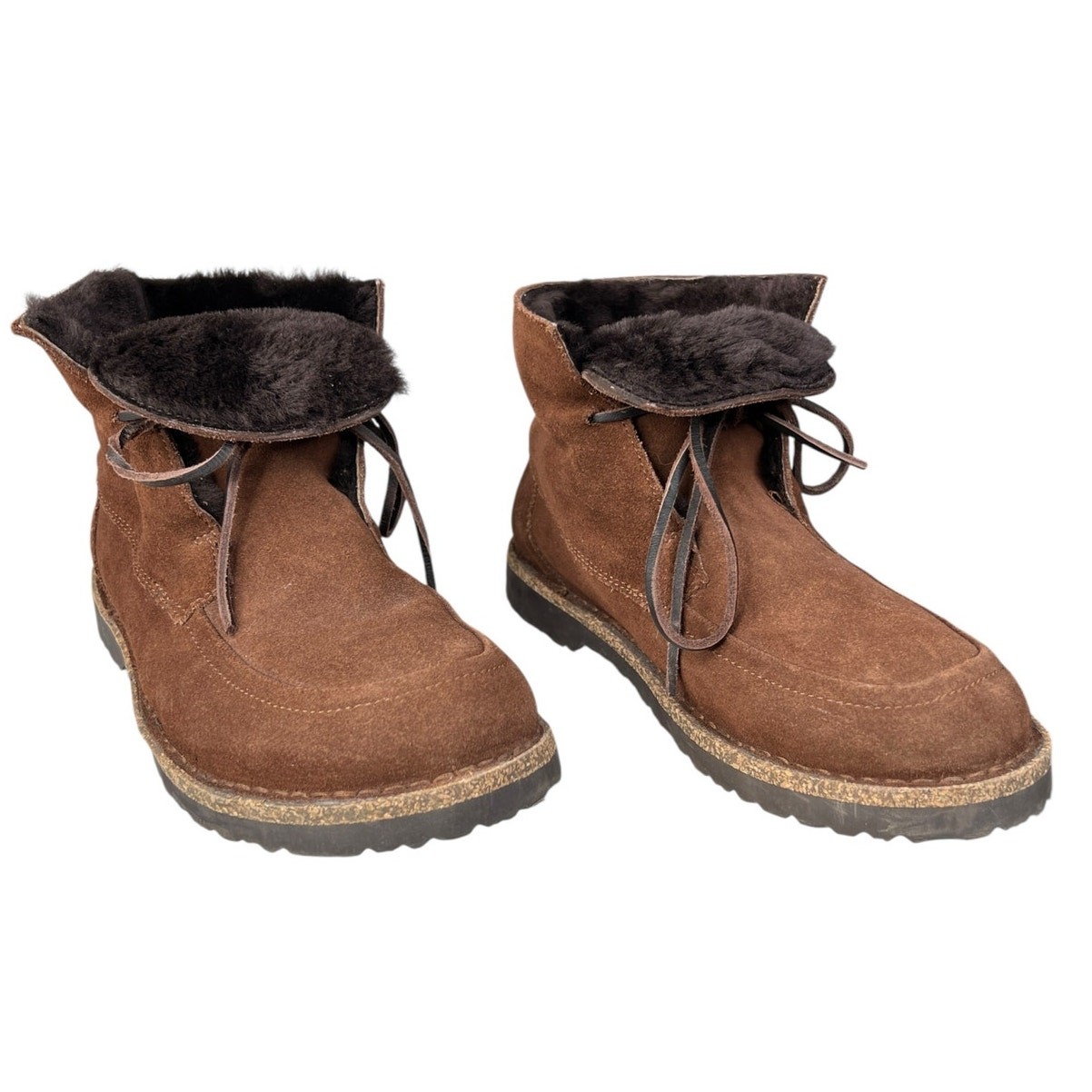 Birkenstock Unisex Bakki Brown Suede Shearling Ankle Boot Size 39 M 6 W 8