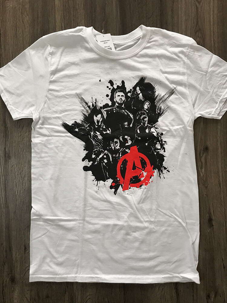 MARVEL AVENGERS INFINITY WAR INK SPLAT COLLAGE T-SHIRT – BRAND NEW W/ TAGS!