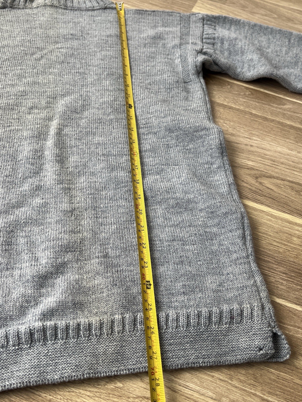 Vintage Le Tricoteur Guernsey Jumper Gray Pure British Wool Fisherman size M