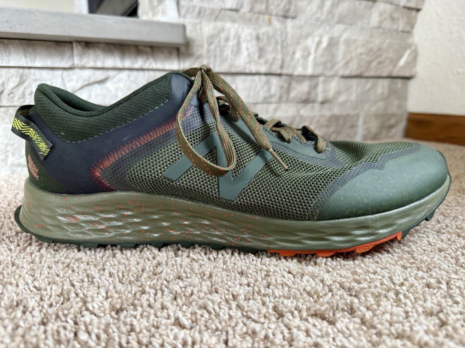 Men’s New Balance Hiking Trail Shoes Sneakers Green Size 15 4E Fresh Foam ARISHI