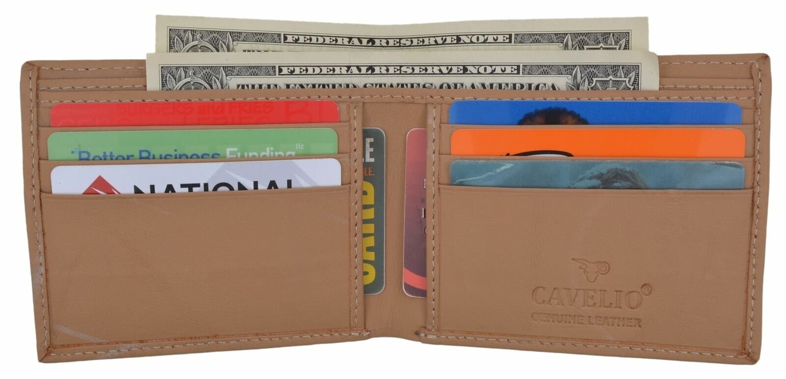 Cavelio Premium Leather Men’s Slim Thin Classic Bifold Wallet