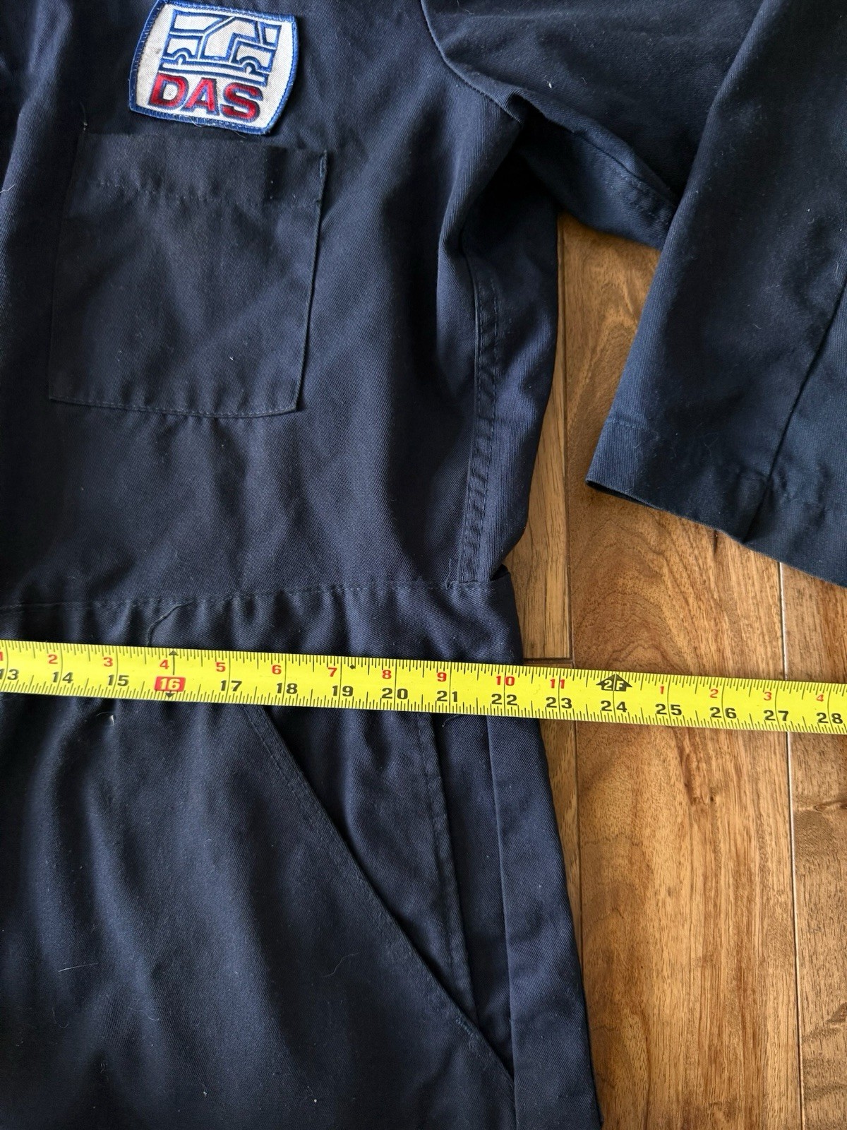 Vtg Dickies Navy Twill Work Coveralls CT20 DAS Patch Mechanic Utility Jumpsuit
