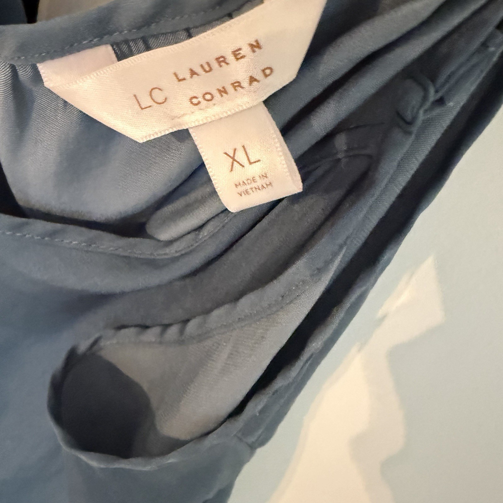 LC Lauren Conrad Peplum Blue Grey Sequin Tank Top XL