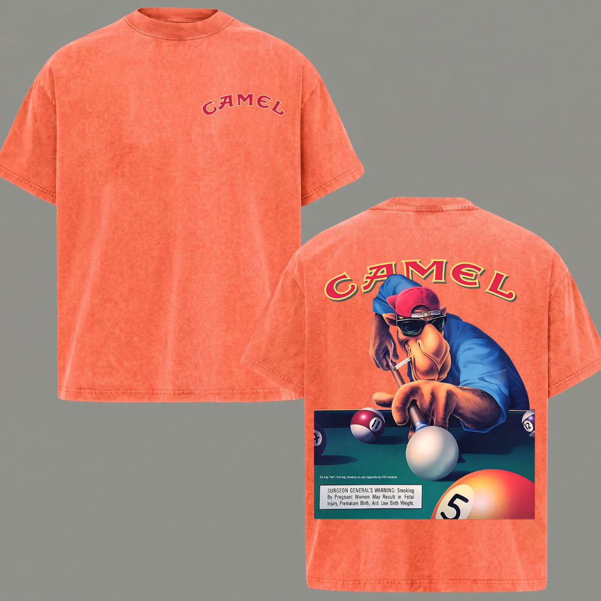 Vintage Camel Joe Billiards Acid Washed T-Shirt Graphic Tee Men’s Clothing