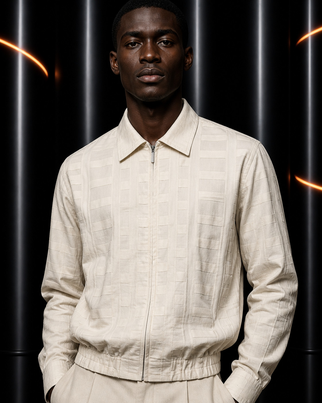 PIERRE CARDIN- 2002 Woven Muslin Jacket, Size-Large