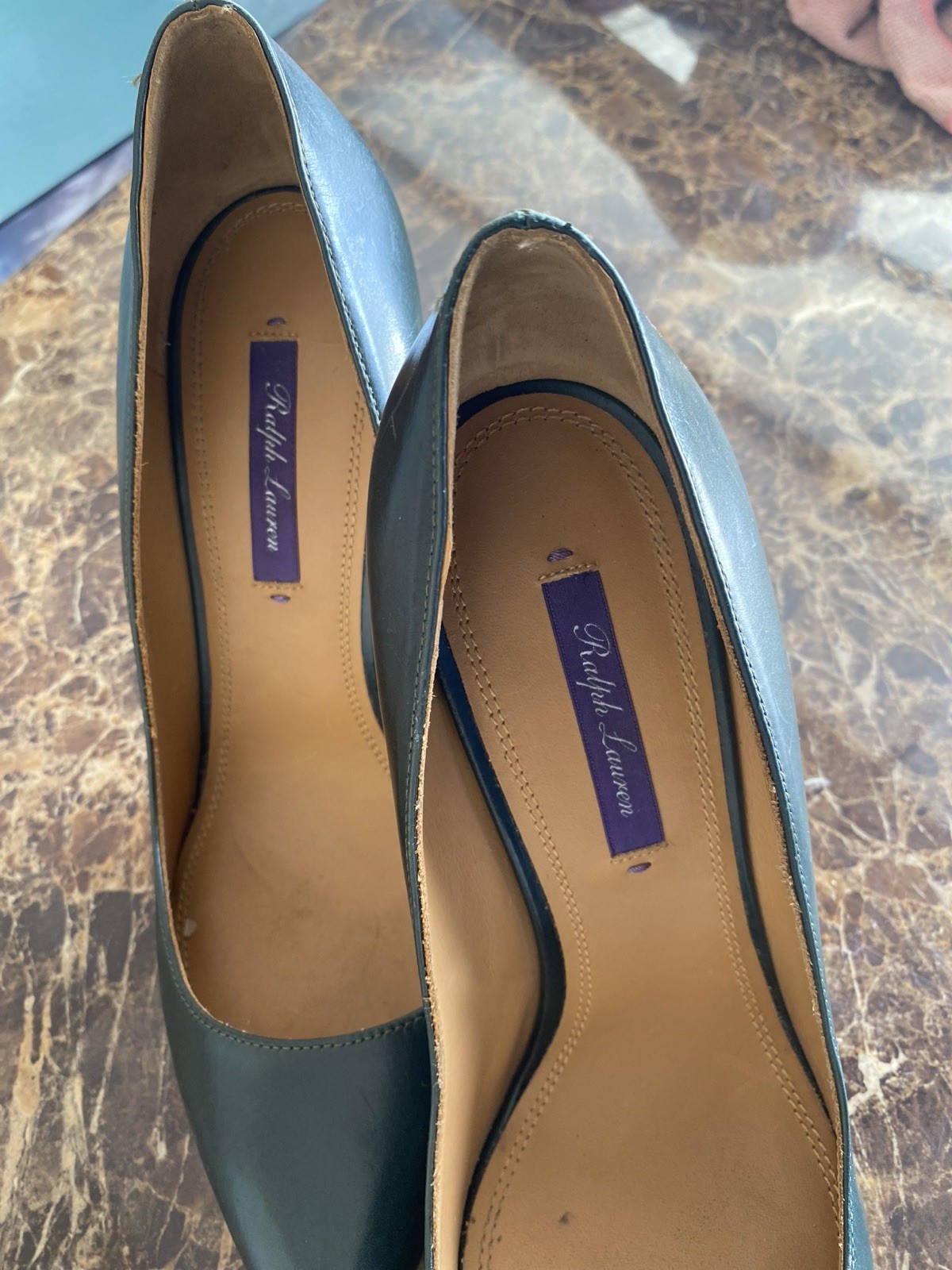 Polo Ralph Lauren Dress Pointed Shoe Purple Label Size 39B Green Women
