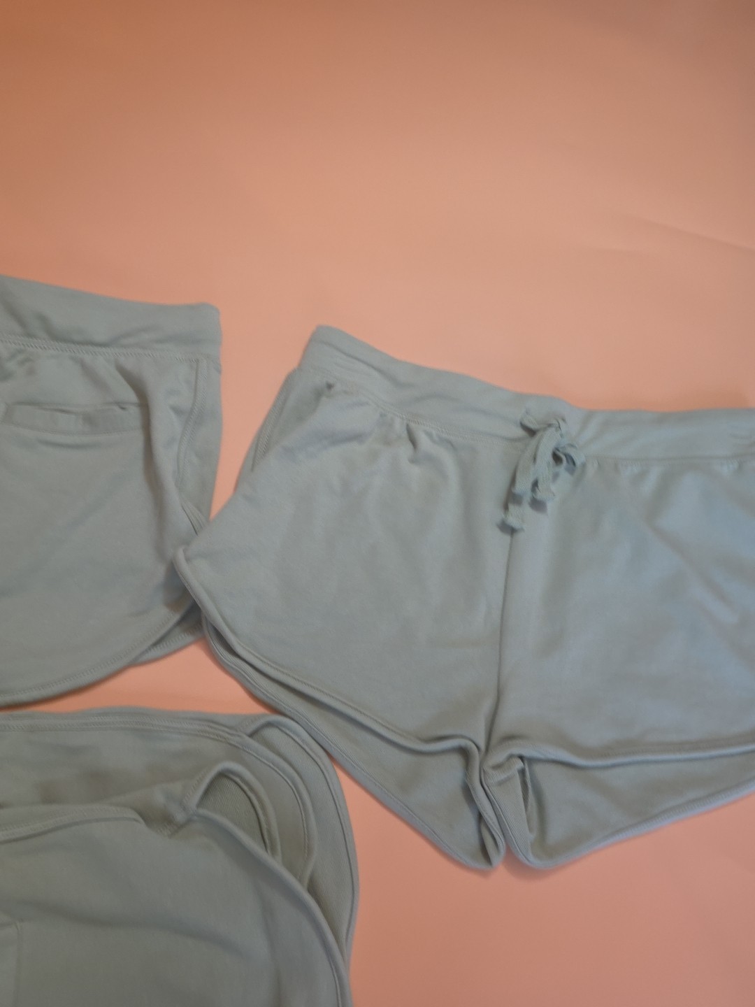 Ambiance Clash Bouclé Women’s Shorts Size Large Sage Green Drawstring Casual Lou