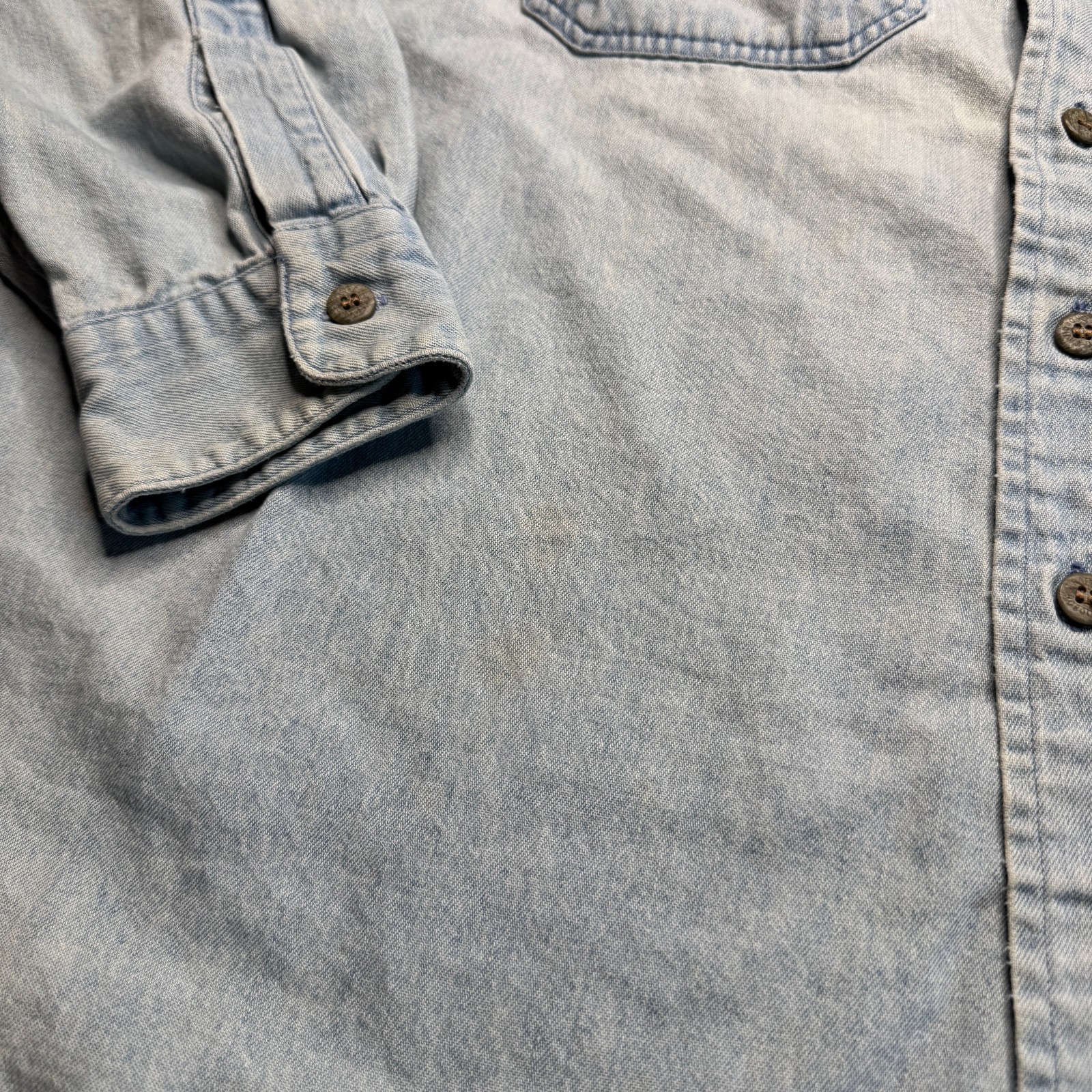Harley-Davidson Denim Shirt Blue Motorcycle Biker Graphic Button Down Distressed