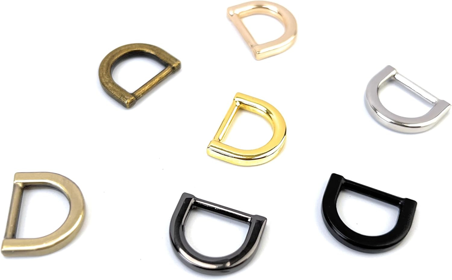 10 Pcs Heavy Duty D Rings 1/2 Inch Gunmetal Black Solid Zinc Alloy Die Casting f