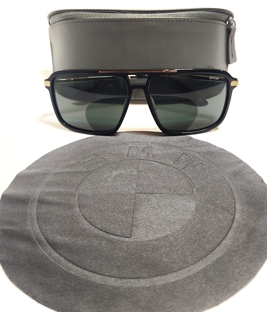 BMW BW0059-H Pilot Sunglasses Black Frame Gray Tinted +3 140mm UV400