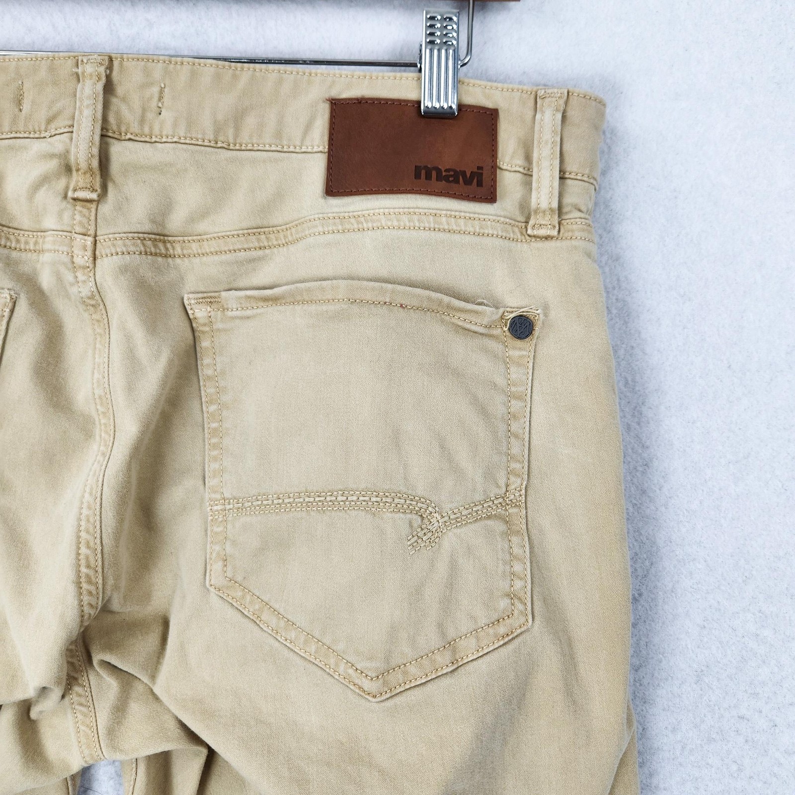 Mavi Jeans Mens 34×30 Beige Zach Straight Leg Denim Stretch Casual Pants