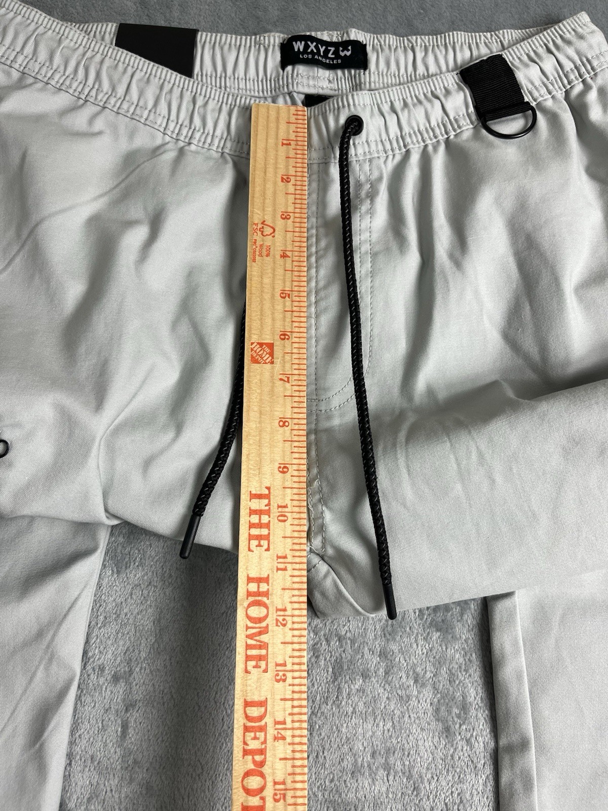 NEW WXYZ Los Angeles James Tech Twill Cargo Pants Light Gray Utility Gorpcore