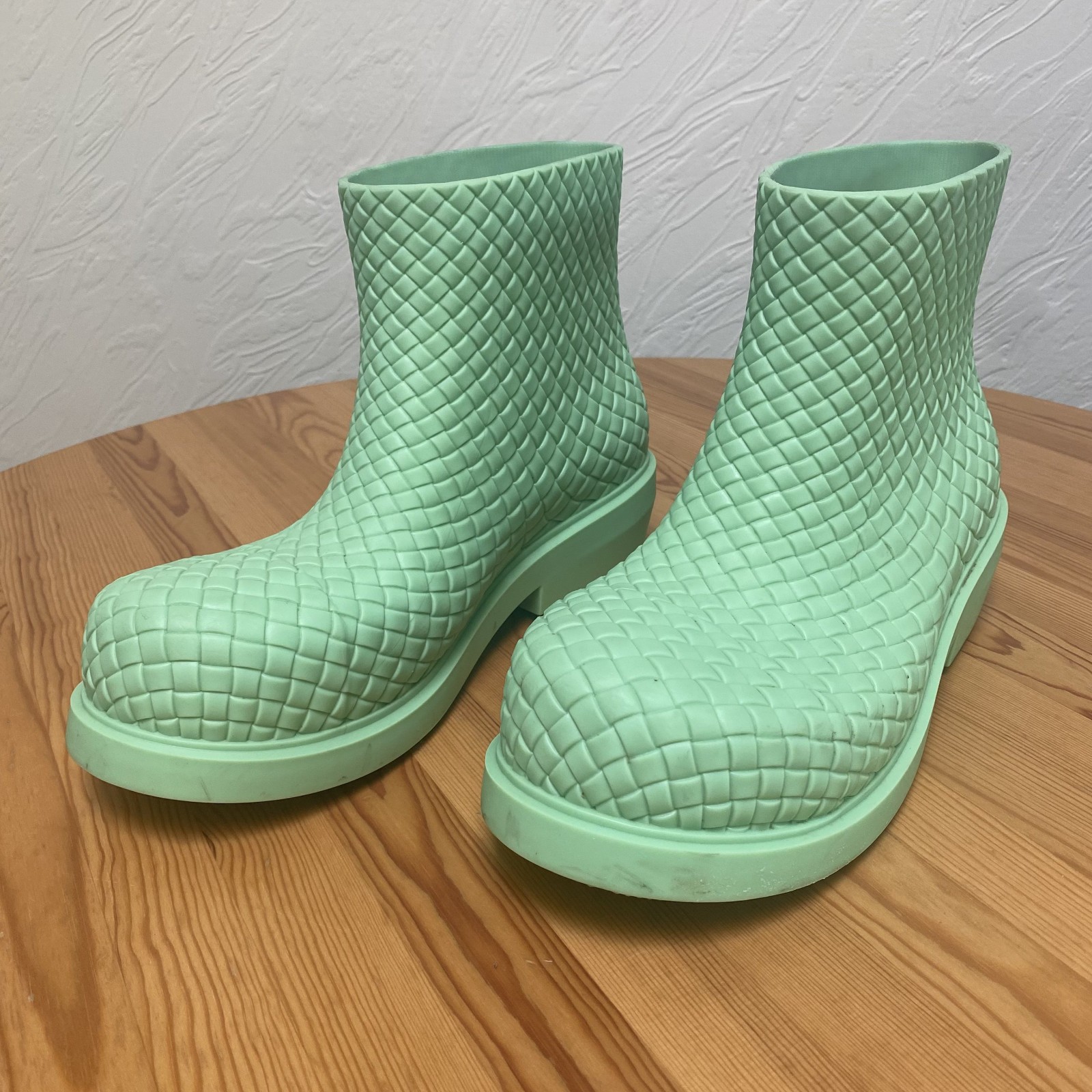 Bottega Veneta Fireman Rubber Puddle Boots Green Mens 43 EU