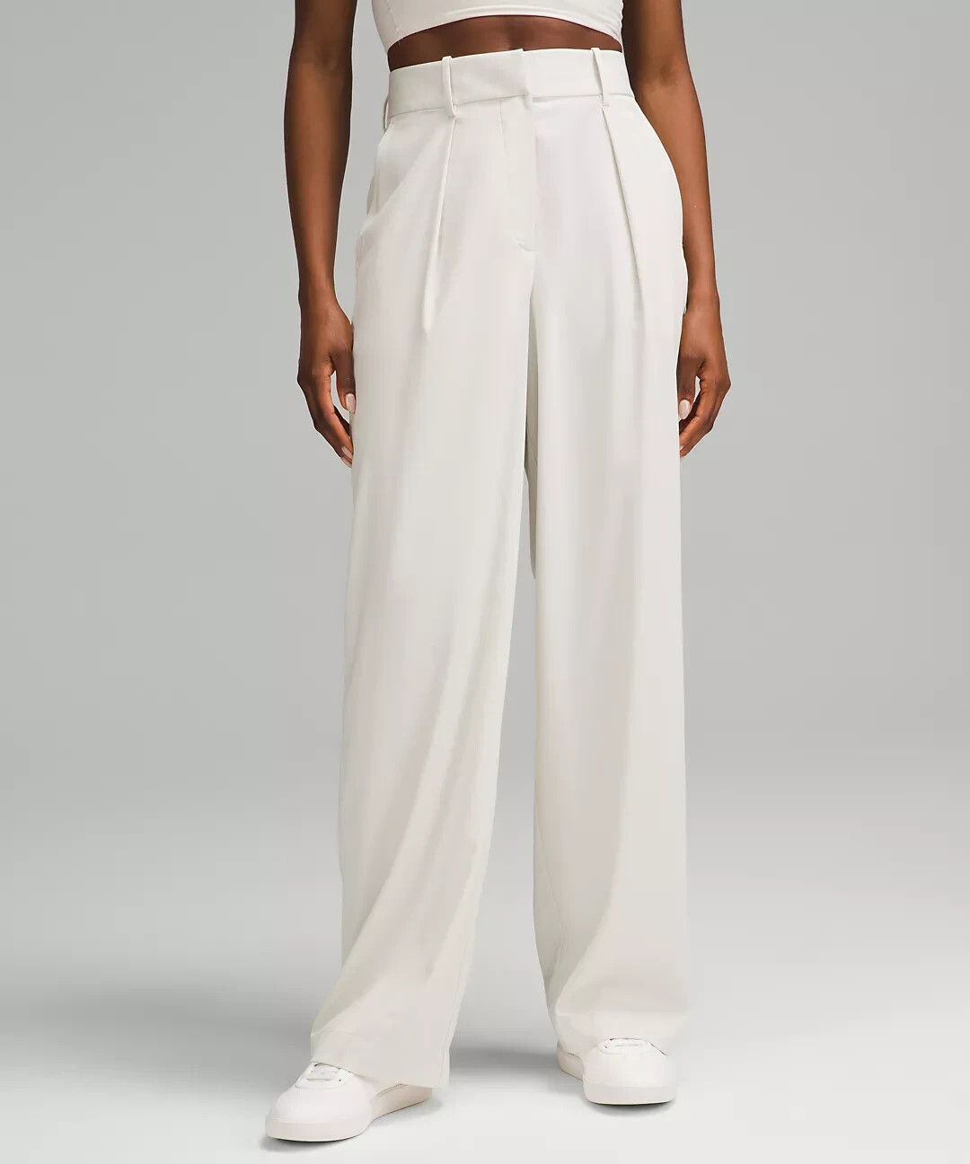 Lululemon Pleat Front High Rise Trouser Size 8 Regular 32″ Bone