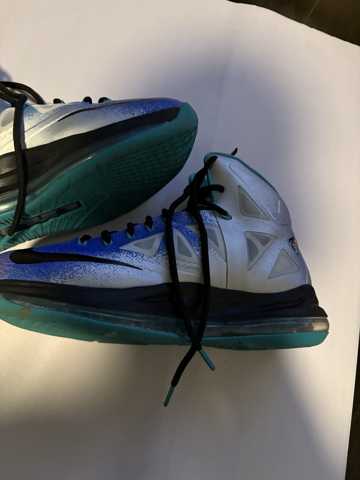 Size 8 Nike LeBron James 10 Pure Platinum Re-Entry Colorway Excellent Condition