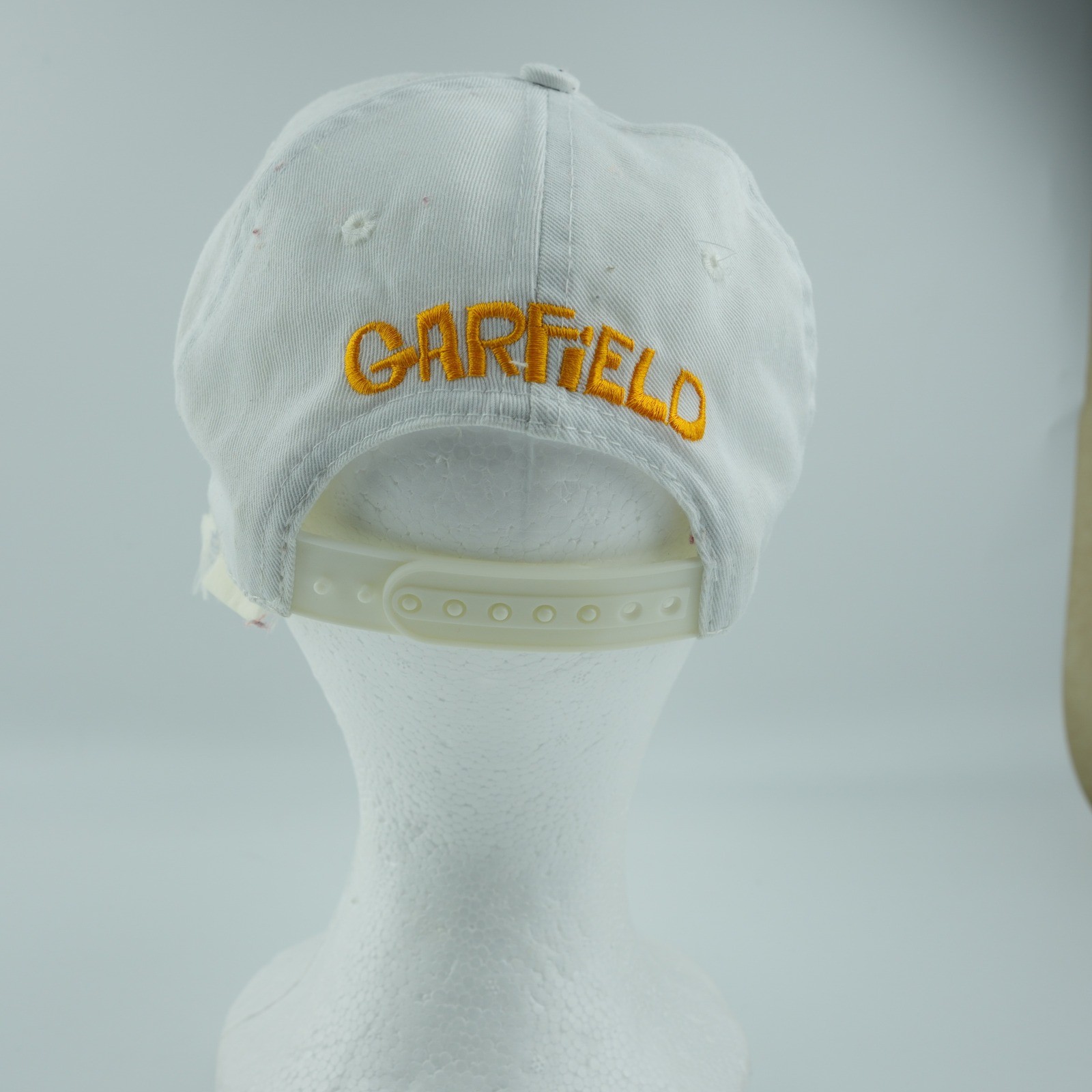 Vintage 90s Garfield Hat Cap Snapback White Cartoon Nostalgia Collectible