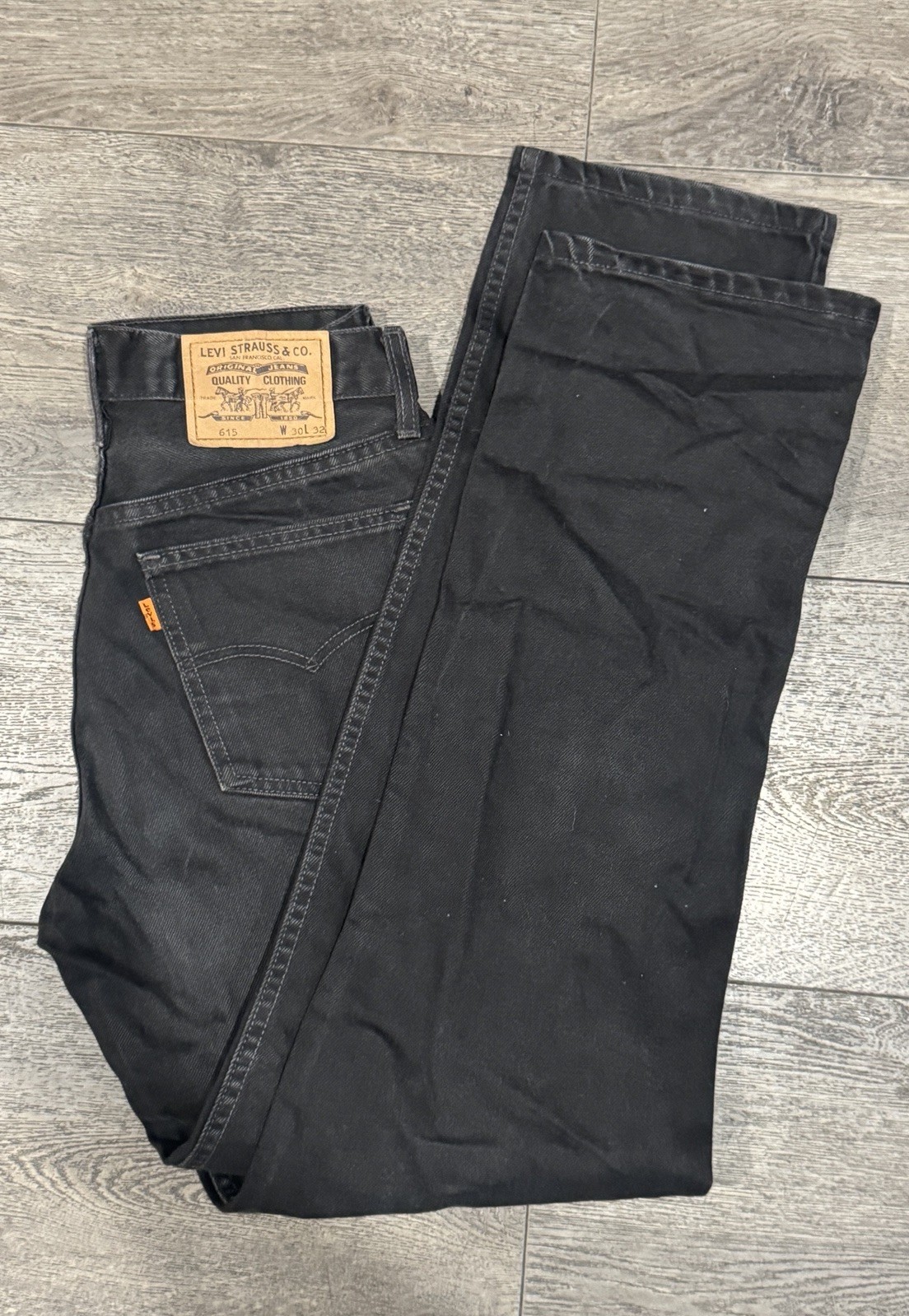 Vintage 1995 Levi’s 615 Orange Tab Black Jeans 30×32 Great Condition