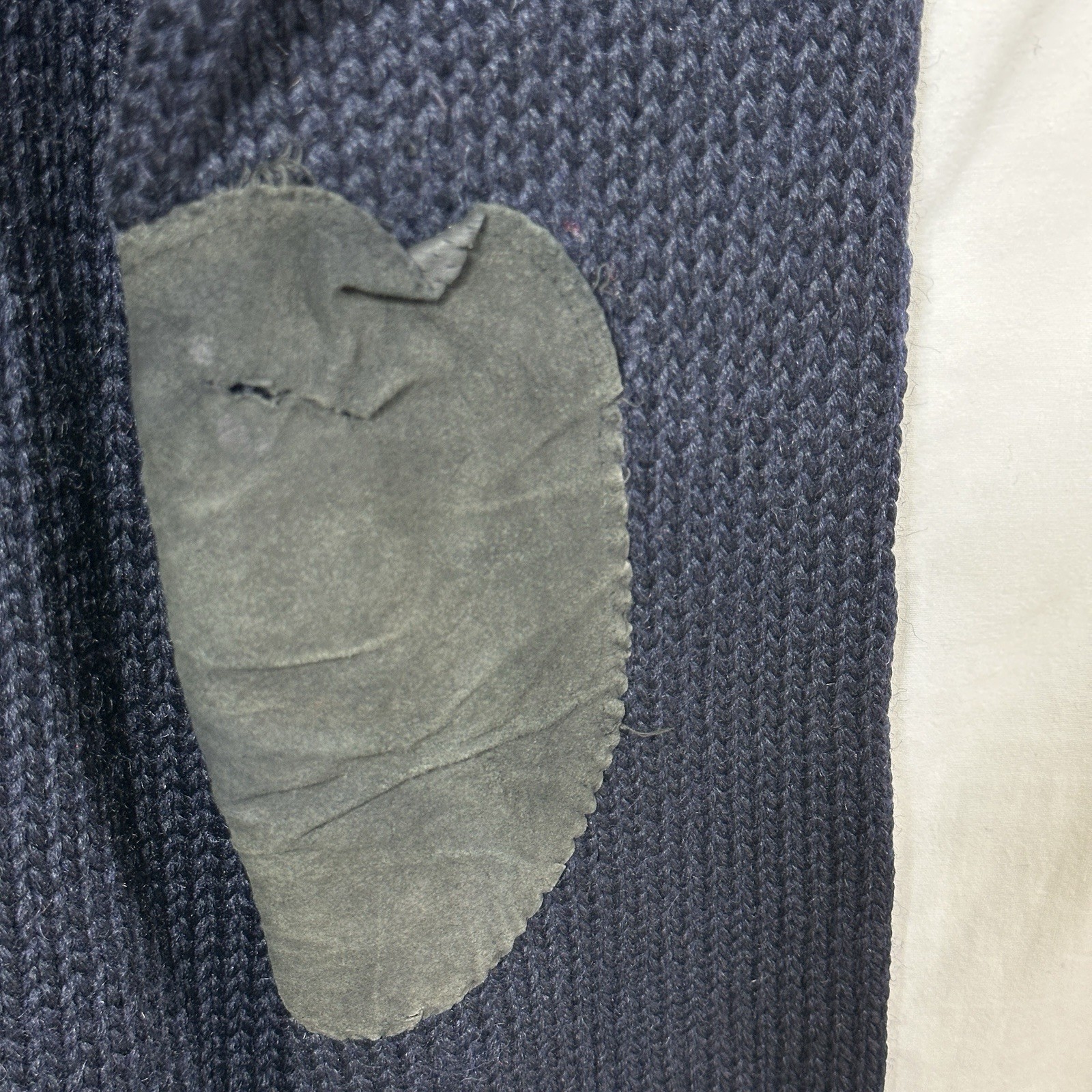 Vintage Bradley Knitwear All American Outdoor Navy Blue Sweater w/Elbow Patches