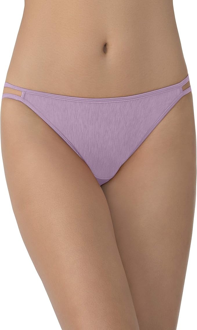 4 pairs VANITY FAIR String Bikini ILLUMINATION 18108 Panty Solid Colors 6 / M