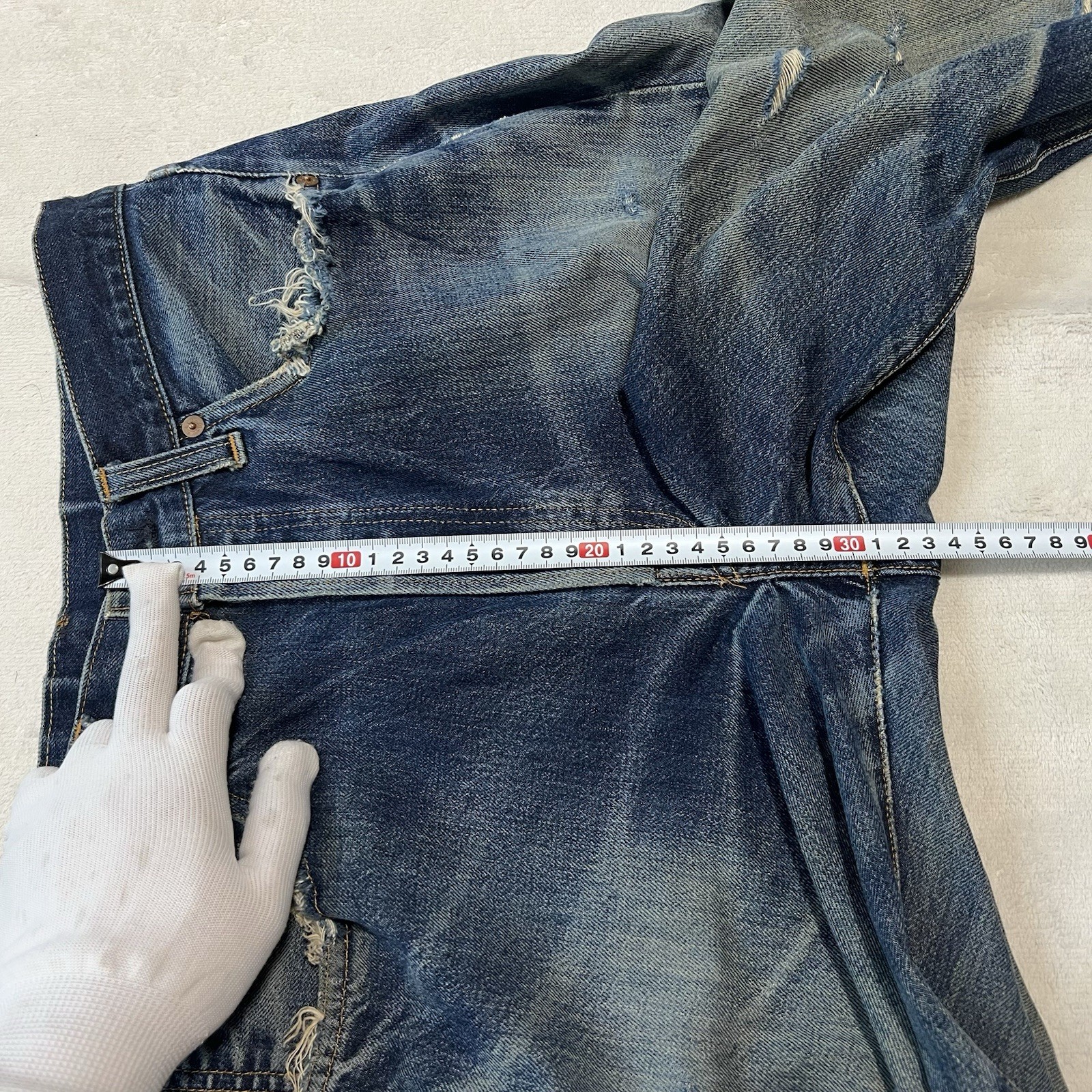 Levi’s 501XX 555 Valencia USA Big E Selvedge Jeans W33 L36 Distressed Boro