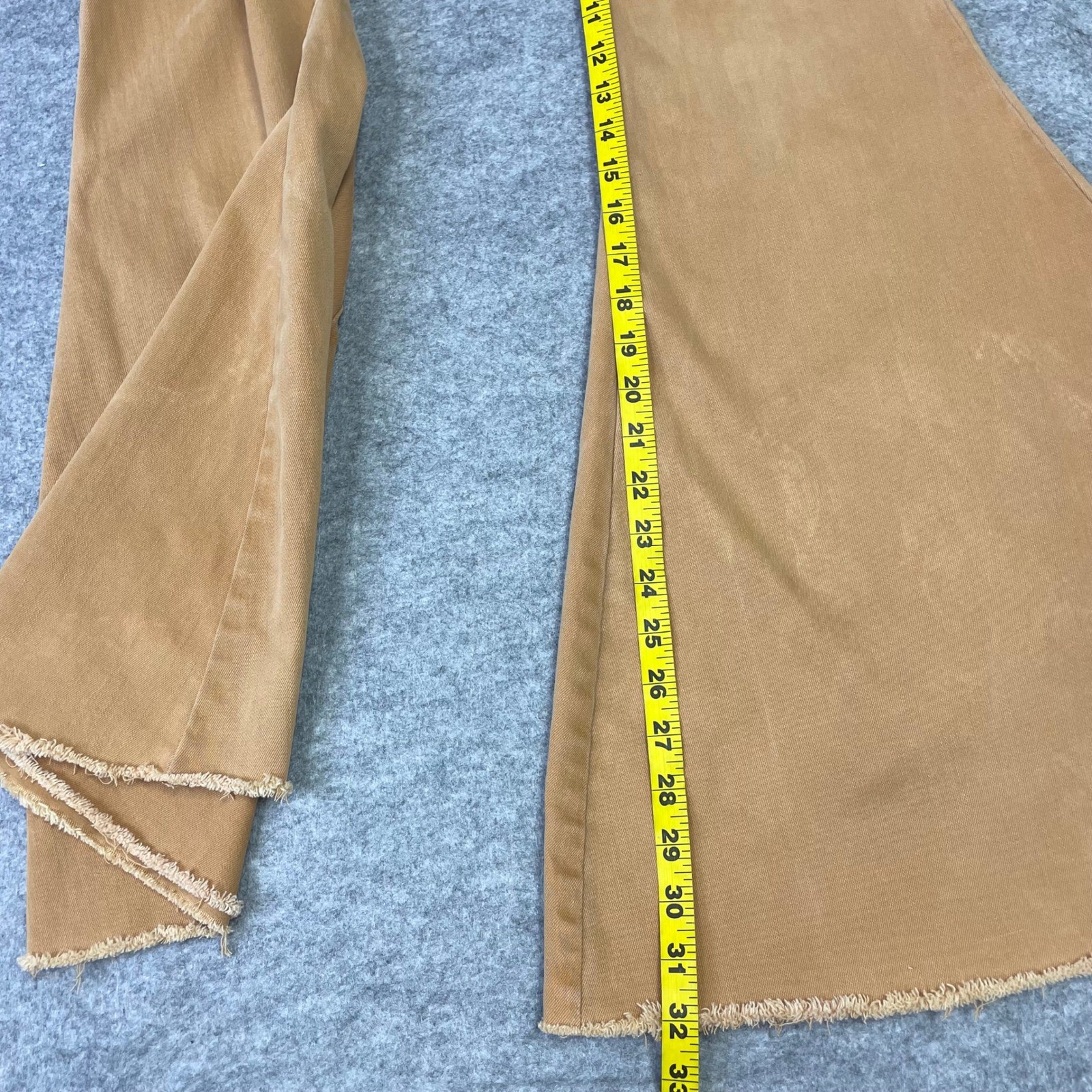 We The Free People Lace Up Back Curvy Just Float On Flare Jeans 29 Tan Boho
