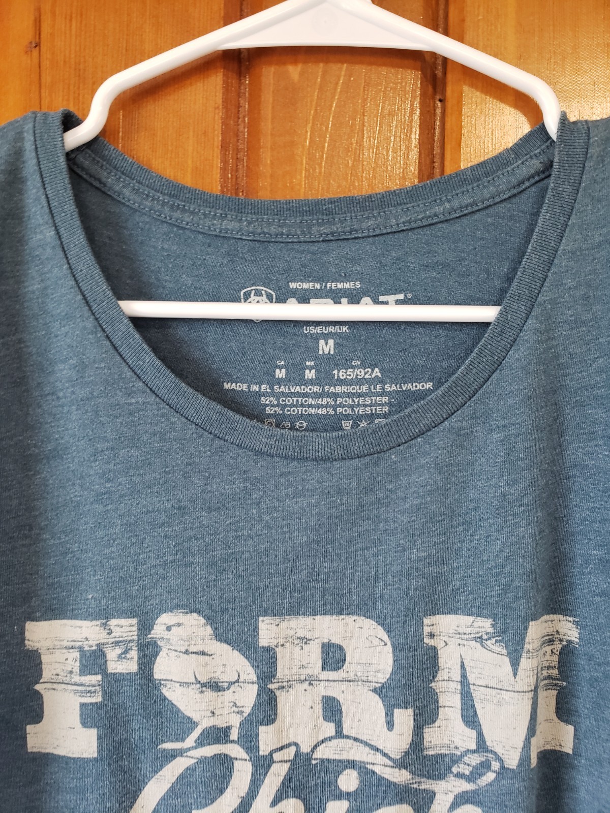 Ariat Women’s Farm Life Farm Chick T-Shirt Size Medium Color Steel Blue Heather