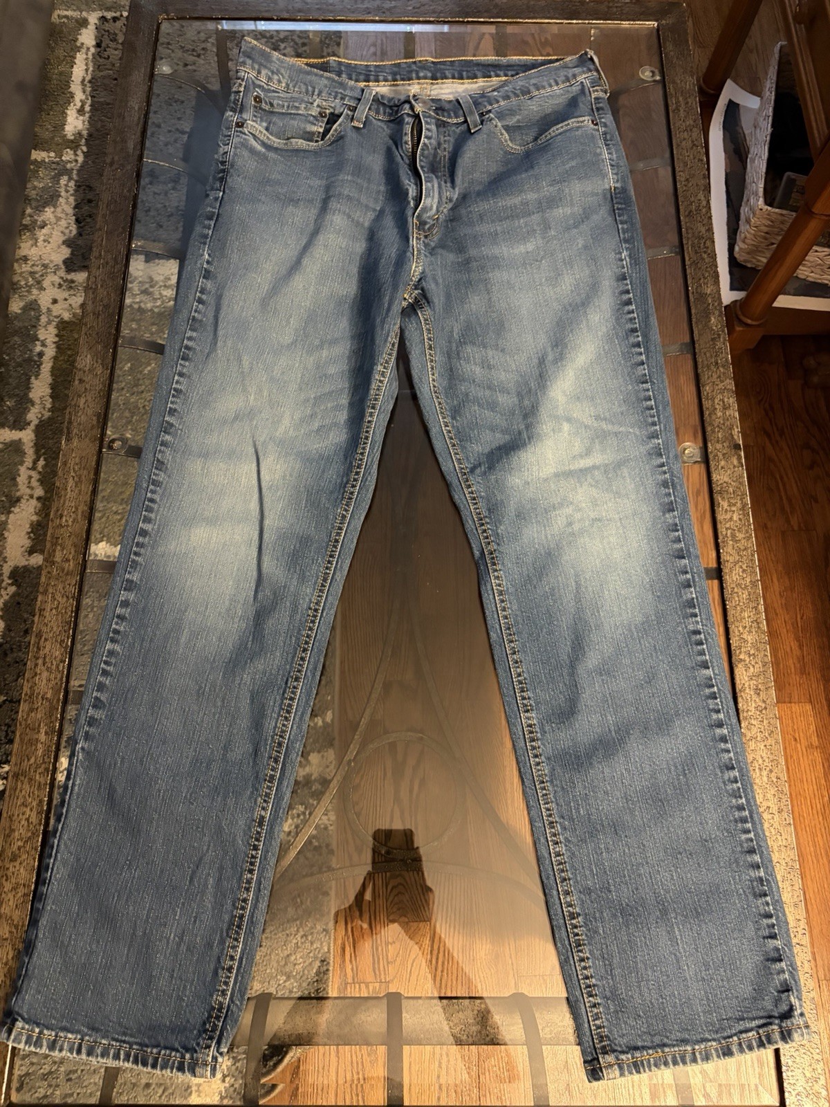 Levi’s Mens 541 Athletic Fit Mid Rise Light Wash Cotton Denim Jeans Blue