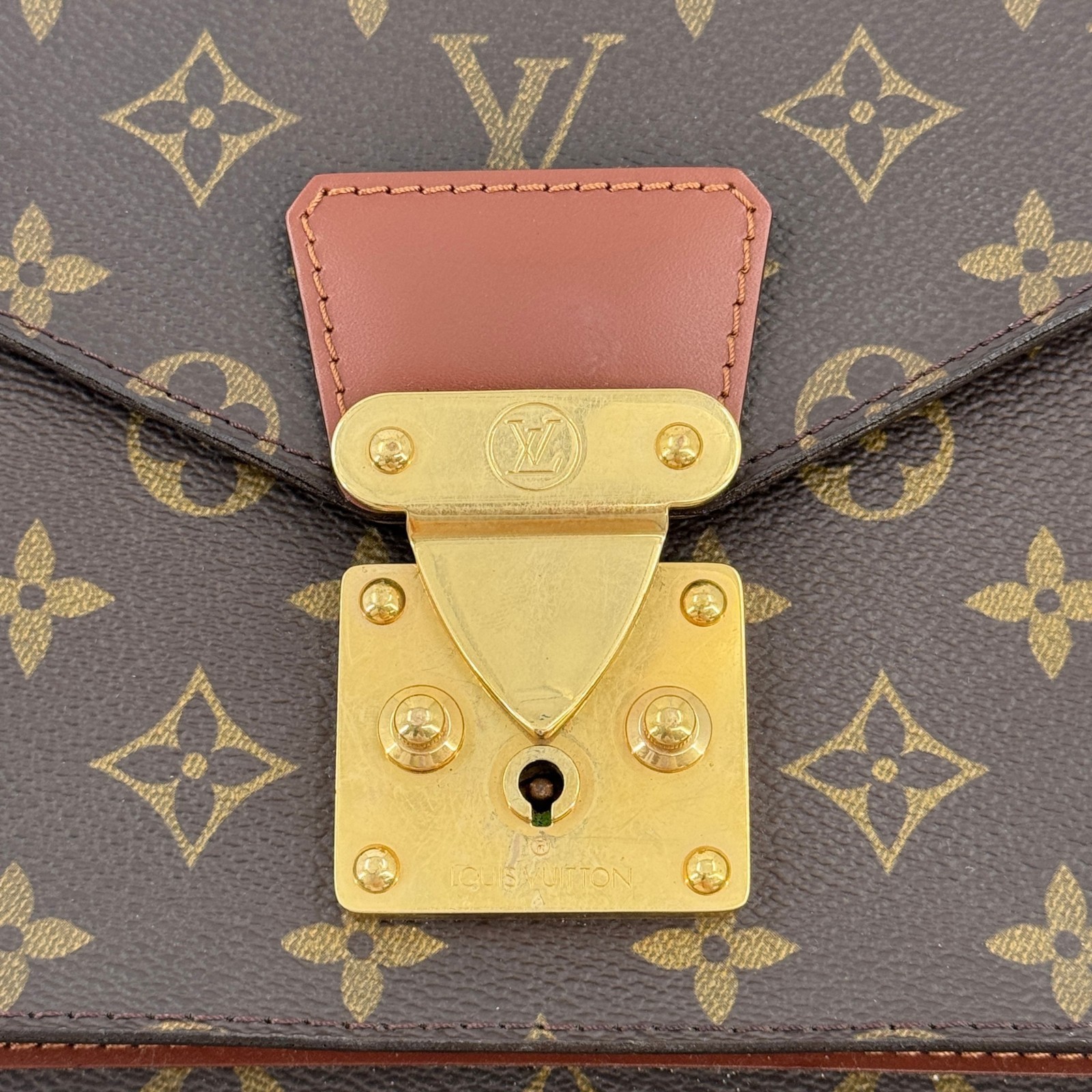 LOUIS VUITTON Monceau Monogram Canvas Brown 2Way Top Handle Crossbody Bag M51187