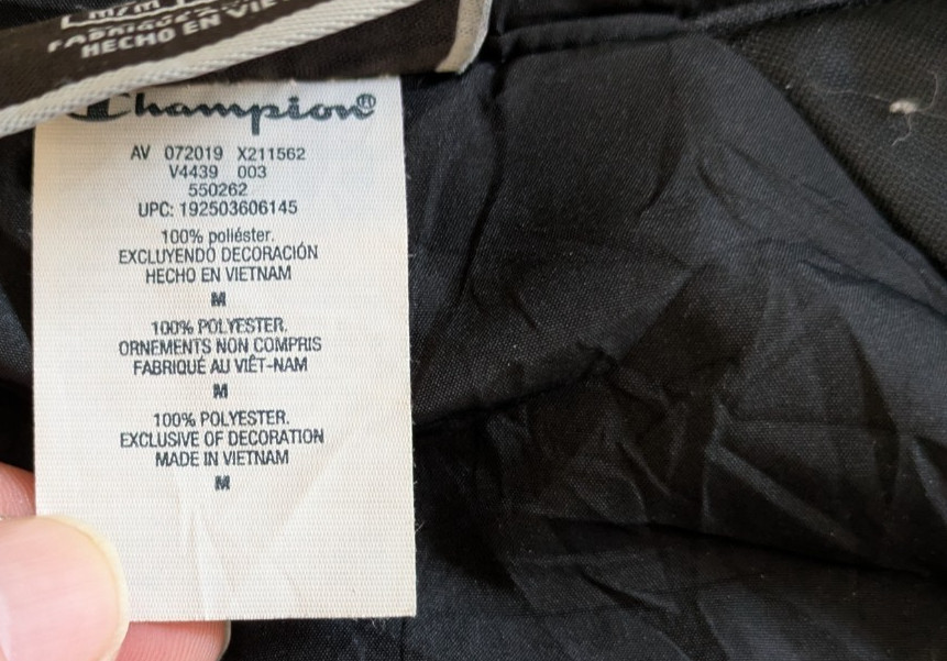 Champion Life Men’s Sideline Jacket Black Stadium Parka Hooded Coat Size Medium