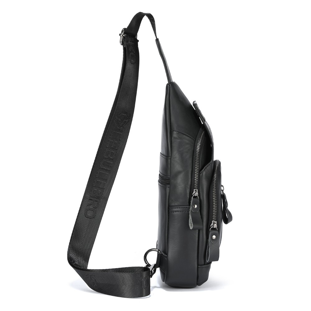 Men Sling Backpack Chest bag Crossbody Bag 100% Genuine Leather Shoulder Bag NEW