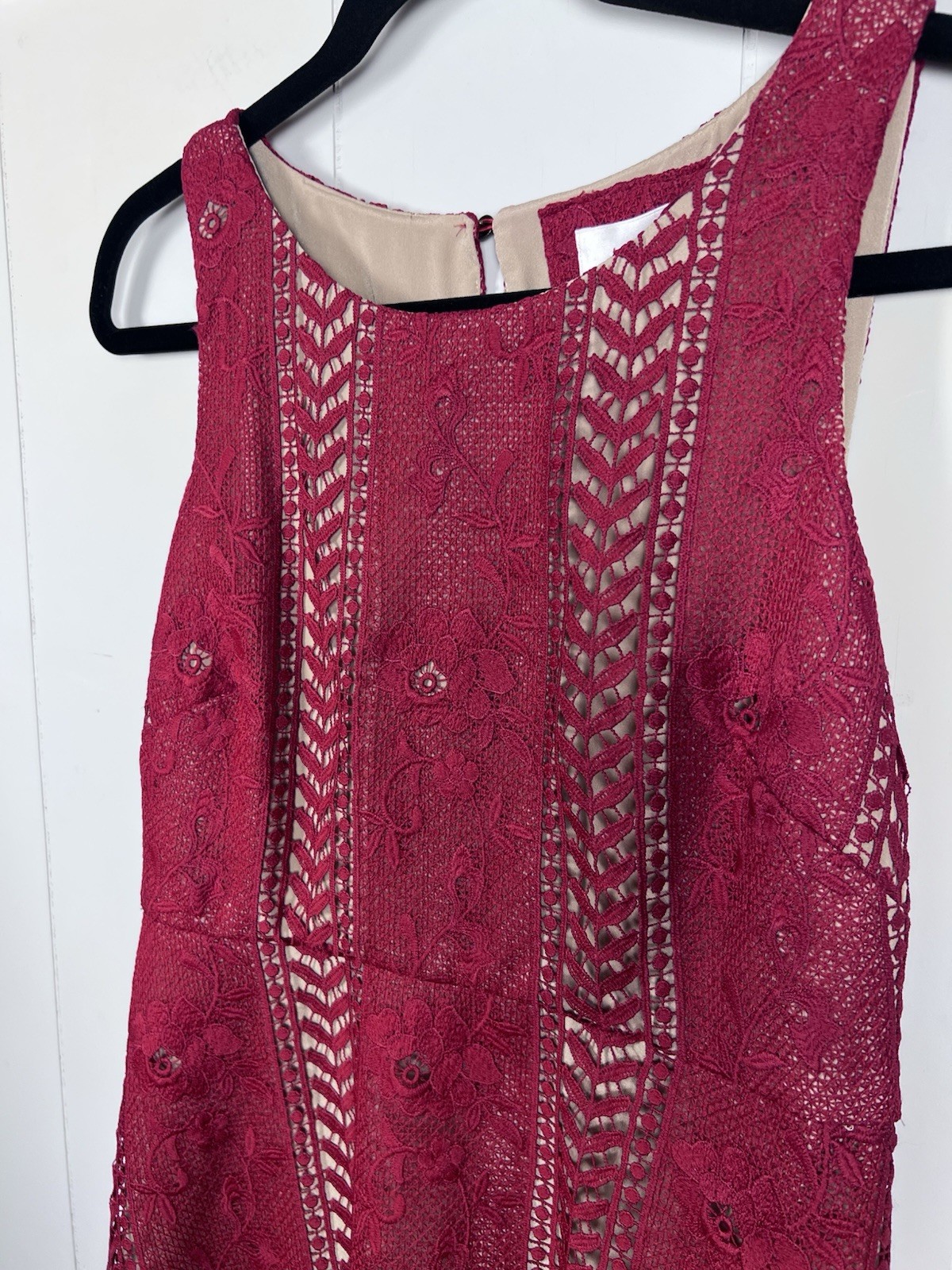Anthropologie Red Lace Sleeveless A-Line Dress size 4