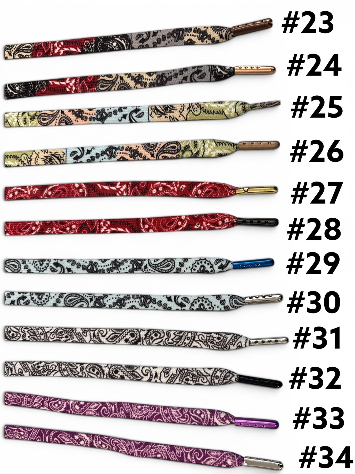 Stylish Strings: Bandanna Shoe Laces Pick your color. 18″- 72″ long