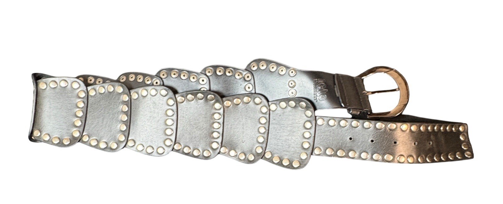 No Boundaries Black Studded Wide Panel Belt Silver Studs Y2K Boho Western Goth