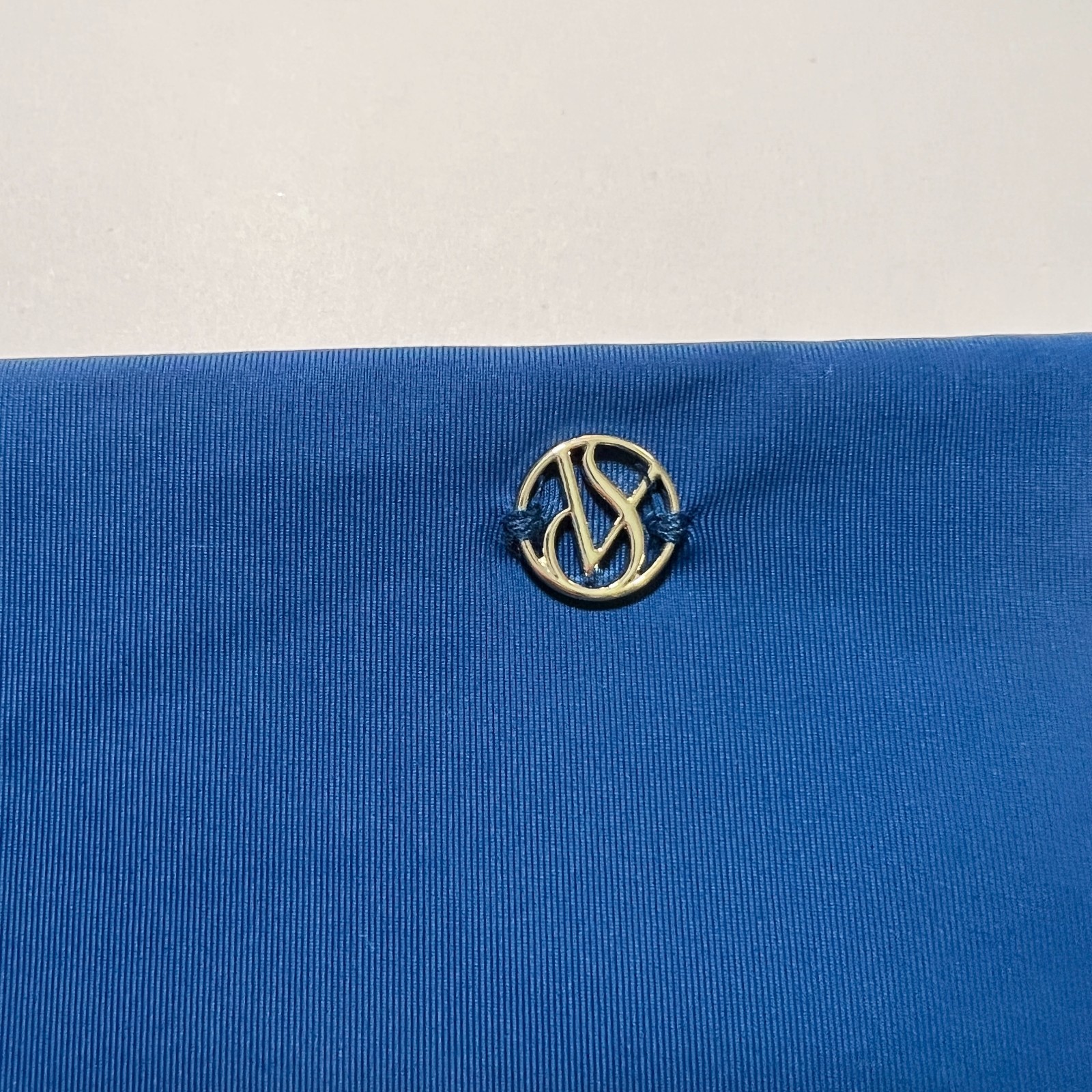 Victoria Secret XL Bikini Bottom DOUBLE Side Tie Shine Sapphire Blue