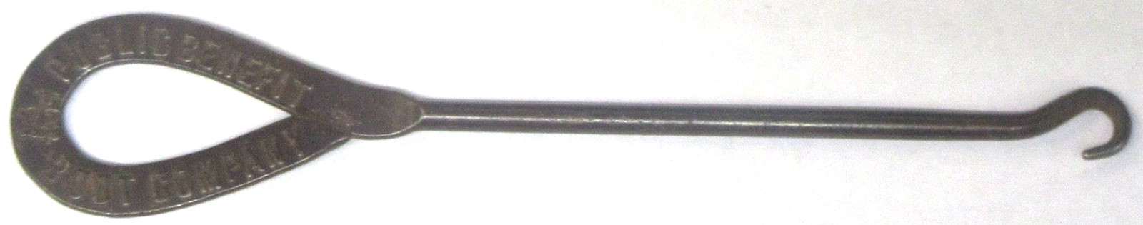 early PUBLIC BENEFIT BOOT COMPANY Shoe Button Hook buttonhook *