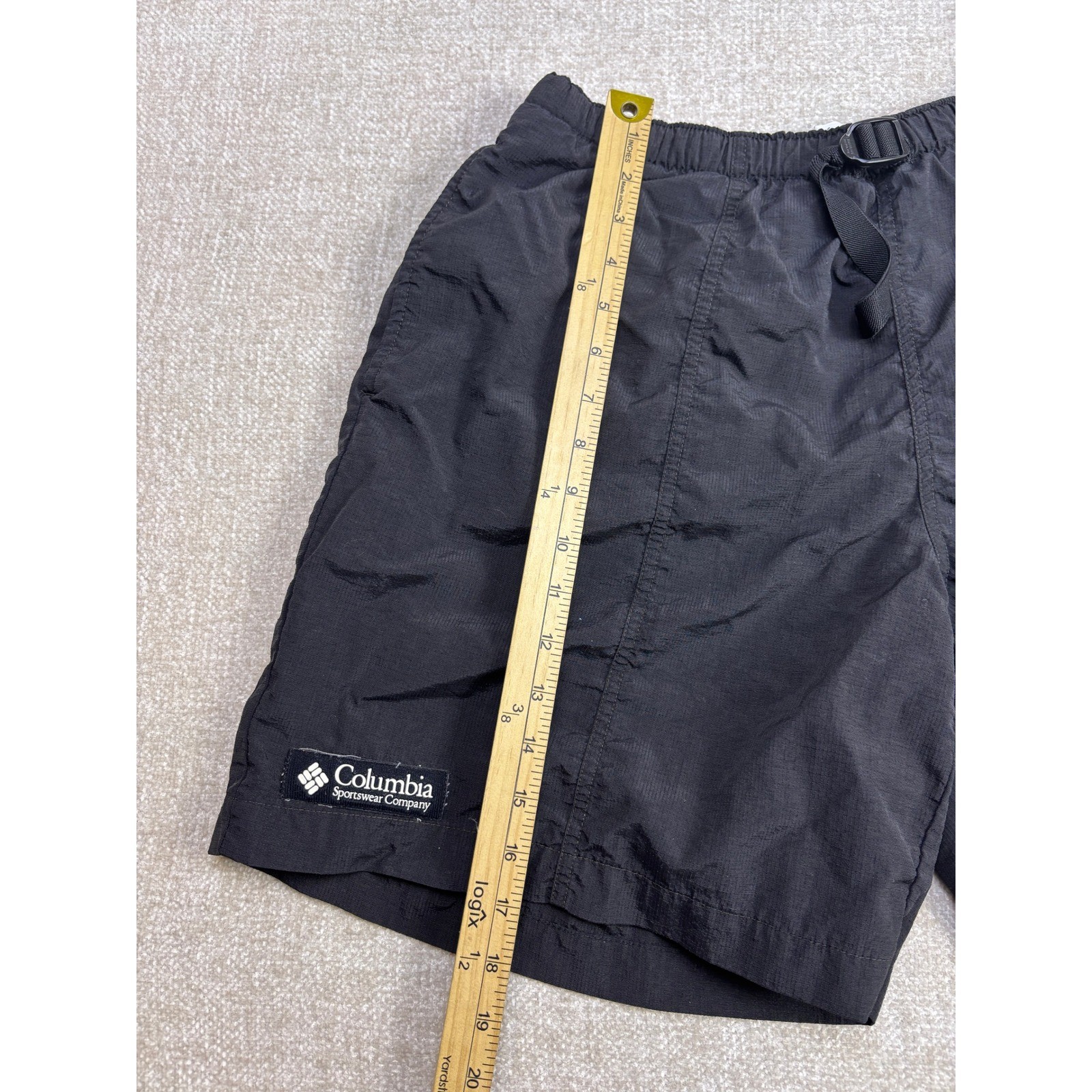 Columbia Mens Black Nylon Cargo Hiking Shorts Mesh Lined Size Medium